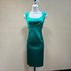 Teal silk dress